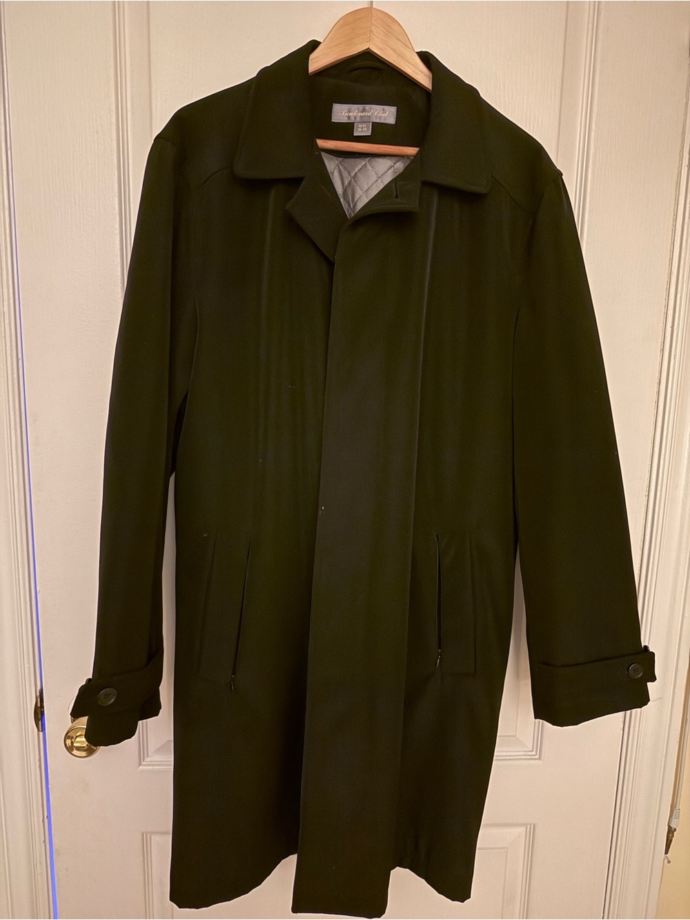 Boulevard Club Black Minimalist Car Coat / Overcoat – Men’s Medium